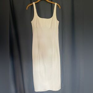 Denim white midi dress